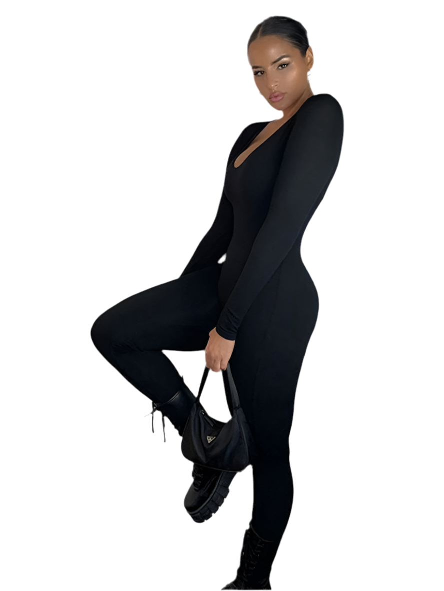 Basic Bodycon Jumpsuit for Women VestiVogue