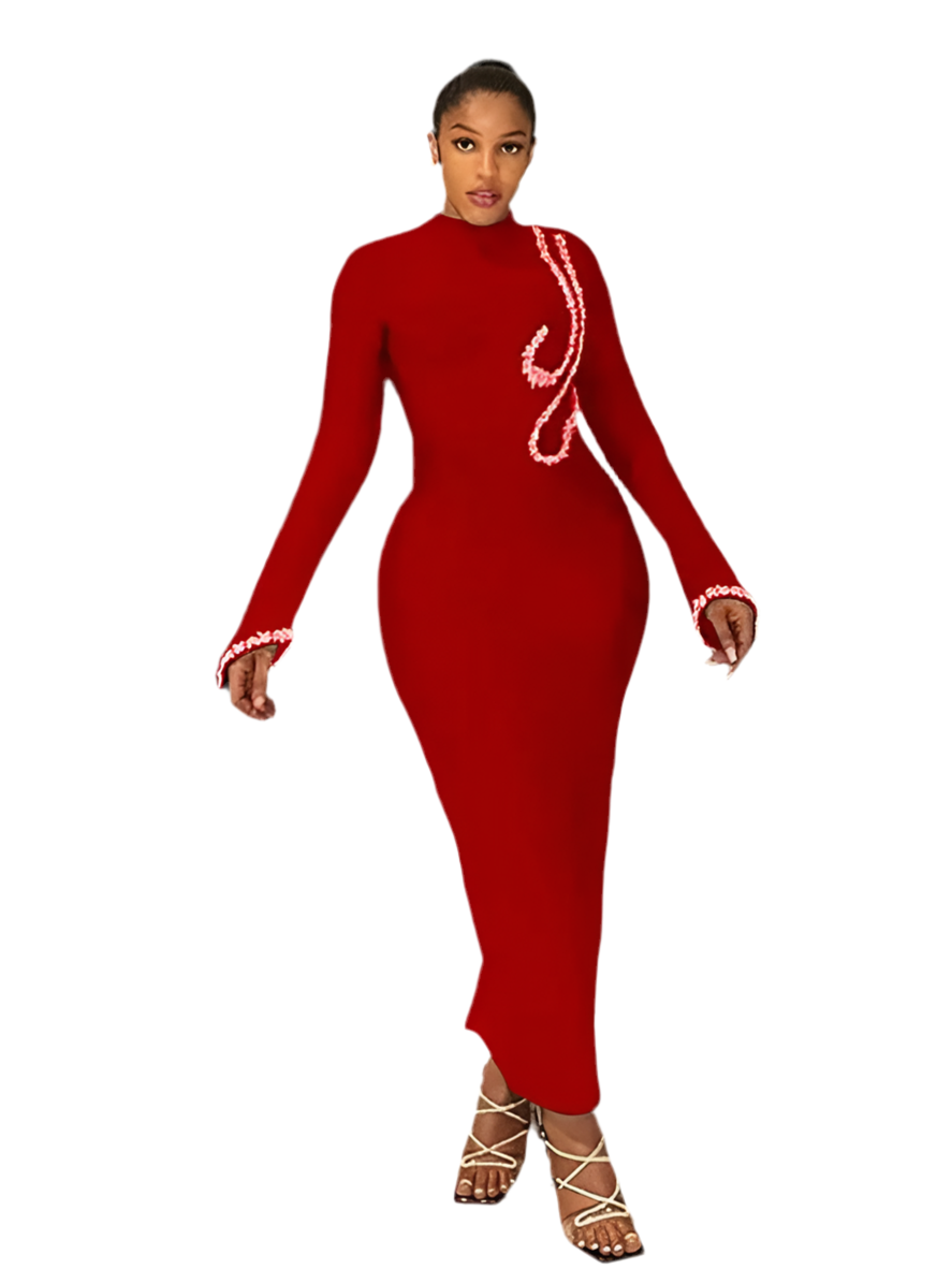 Sexy Crystal Beaded Ankle-Length Bandage Dress VestiVogue