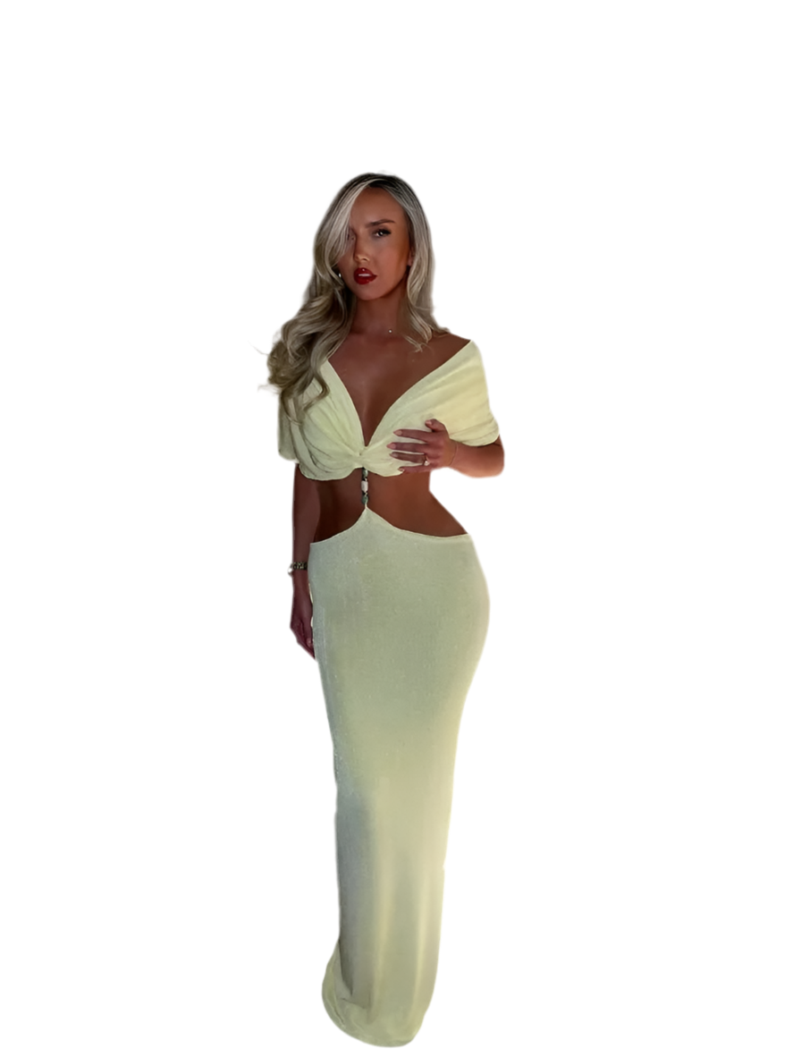 Strapless Hollow Waist Maxi Dress VestiVogue