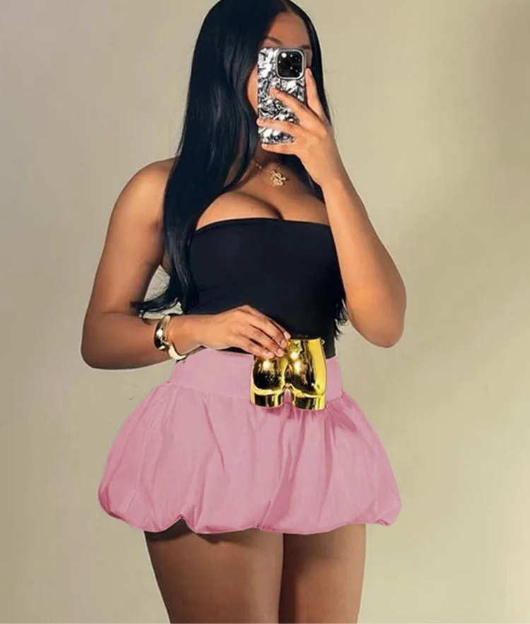 Ball Gown Waistband Mini Skirt VestiVogue