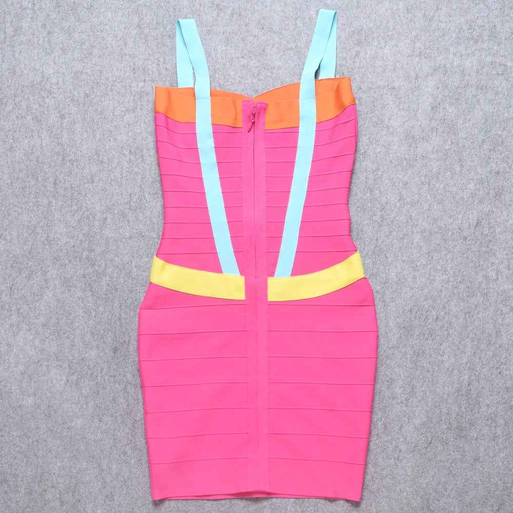 Blue Spaghetti Strap Mini Bodycon Dress VestiVogue