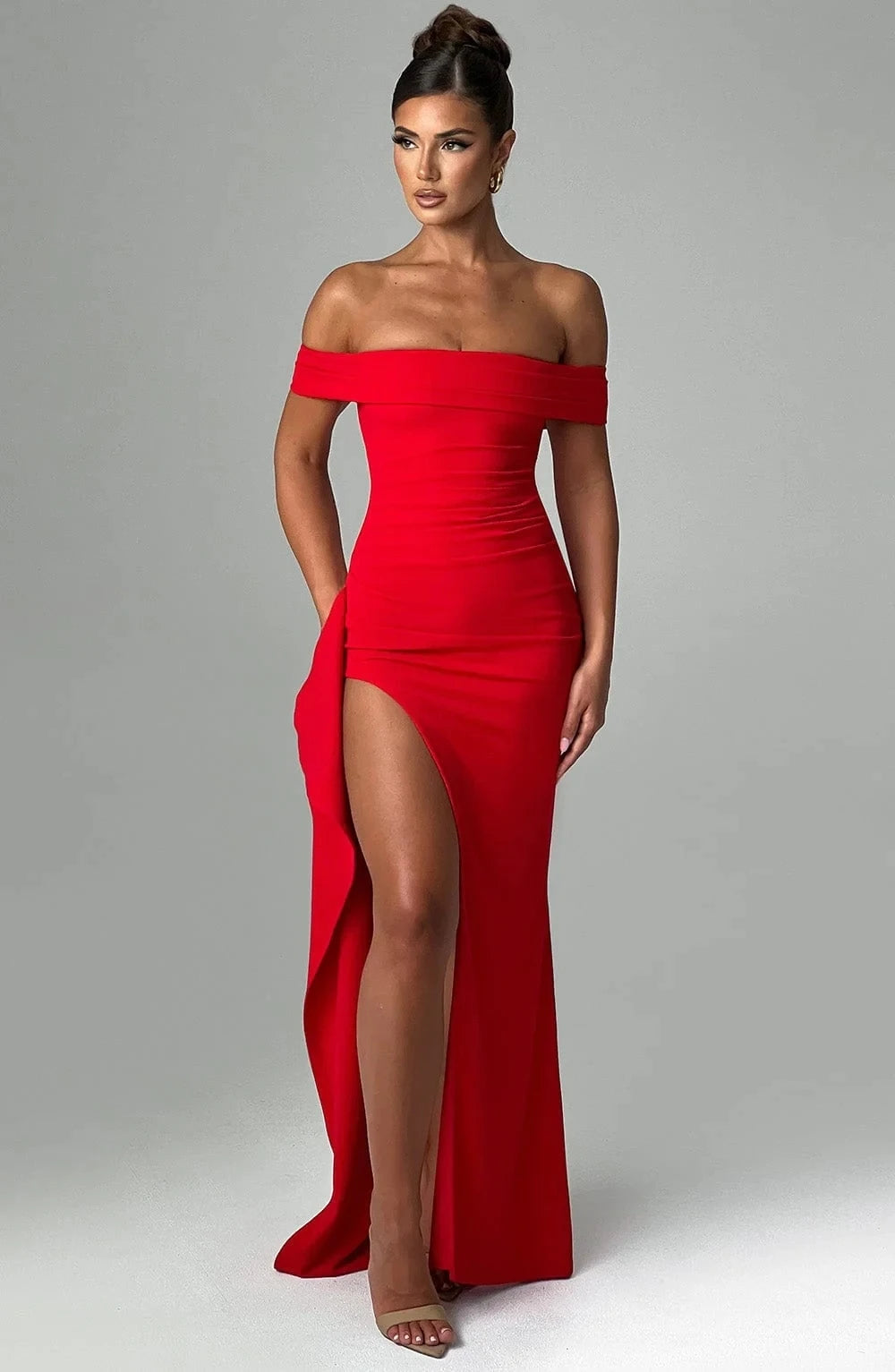 High Split One-Shoulder Dress