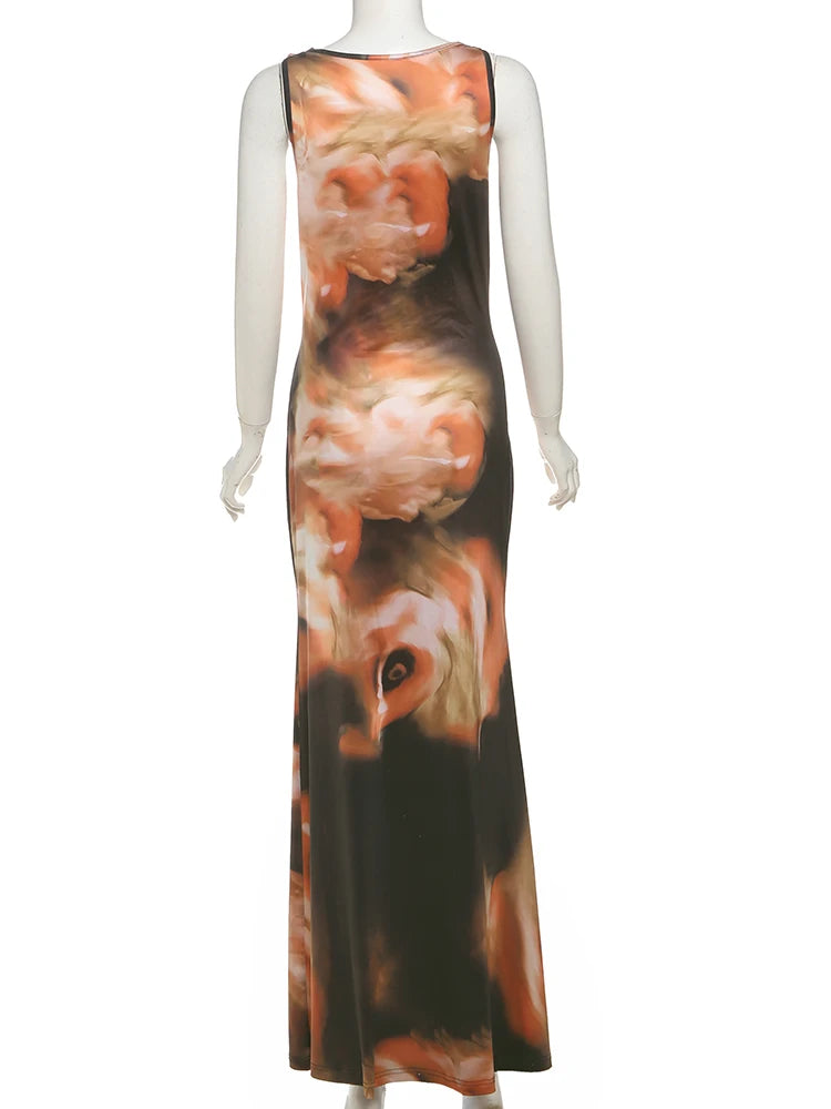 Gradient Elegance Sleeveless Swing Dress VestiVogue