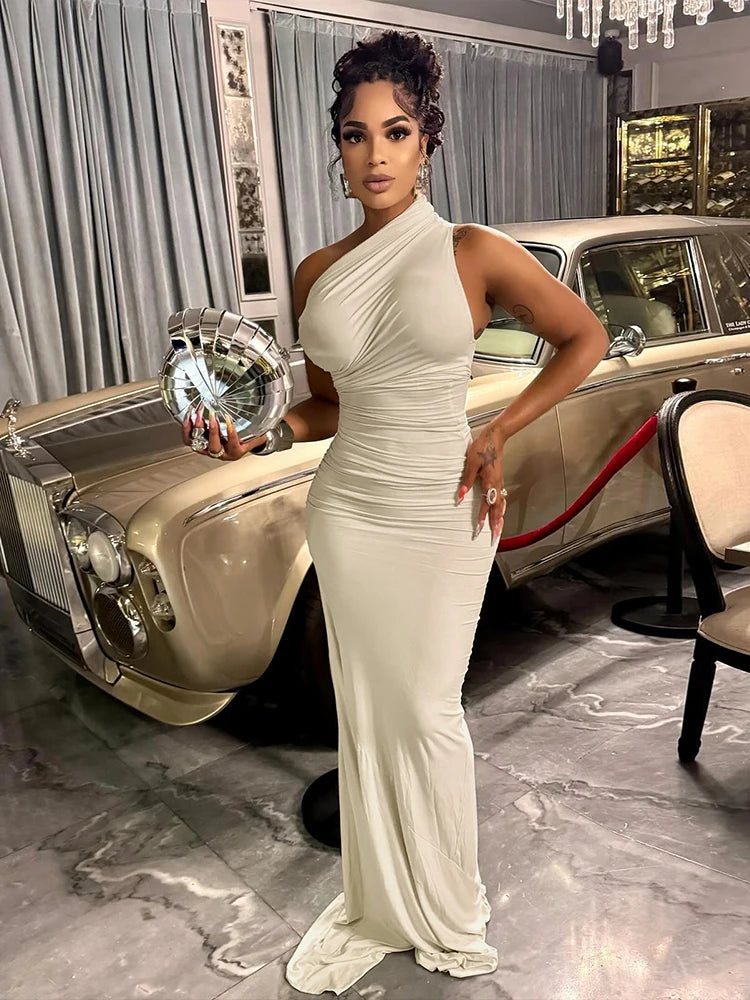 Elegant One-Shoulder Summer Dress VestiVogue