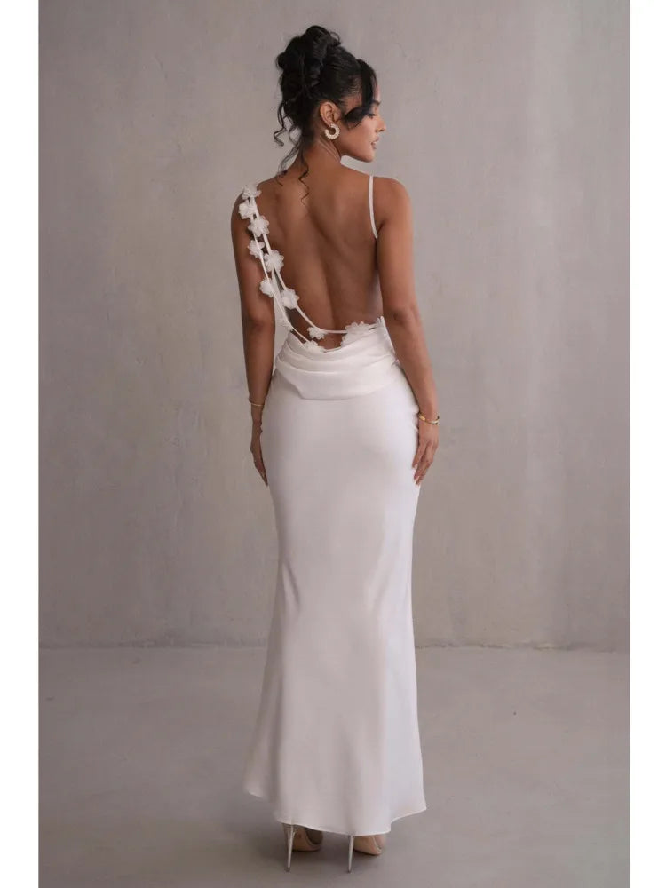 Bridesmaids Backless Flower Dress VestiVogue