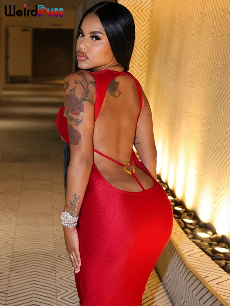 Backless Hollow Bodycon Party Dress VestiVogue