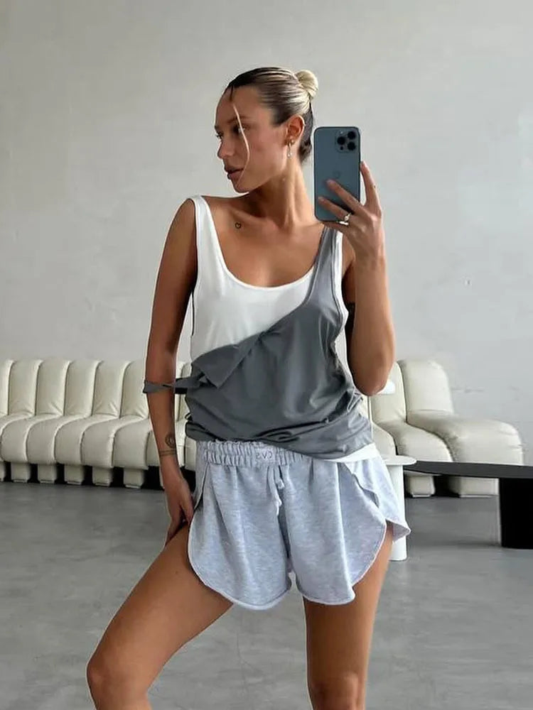 Solid Square Collar High Stretch Tank Top VestiVogue