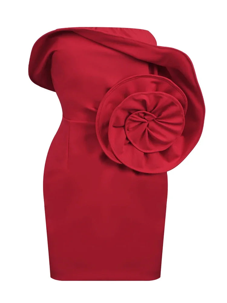 Floral Temptation Strapless Mini Dress VestiVogue Red XS