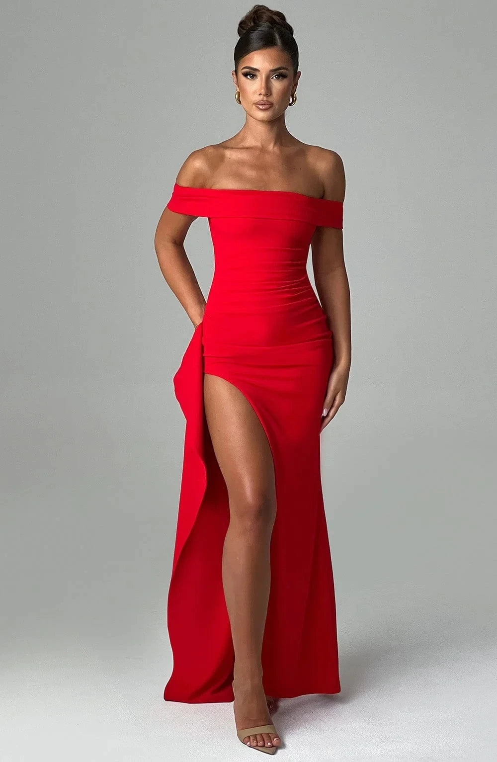 High Split One-Shoulder Dress