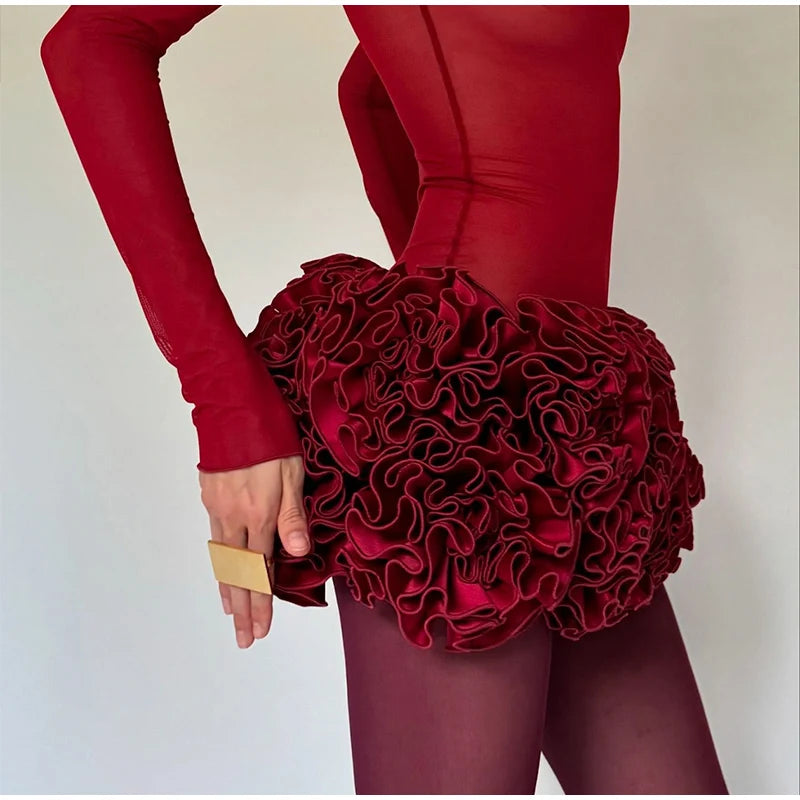 Strapless 3D Flower Mini Skirt Set VestiVogue