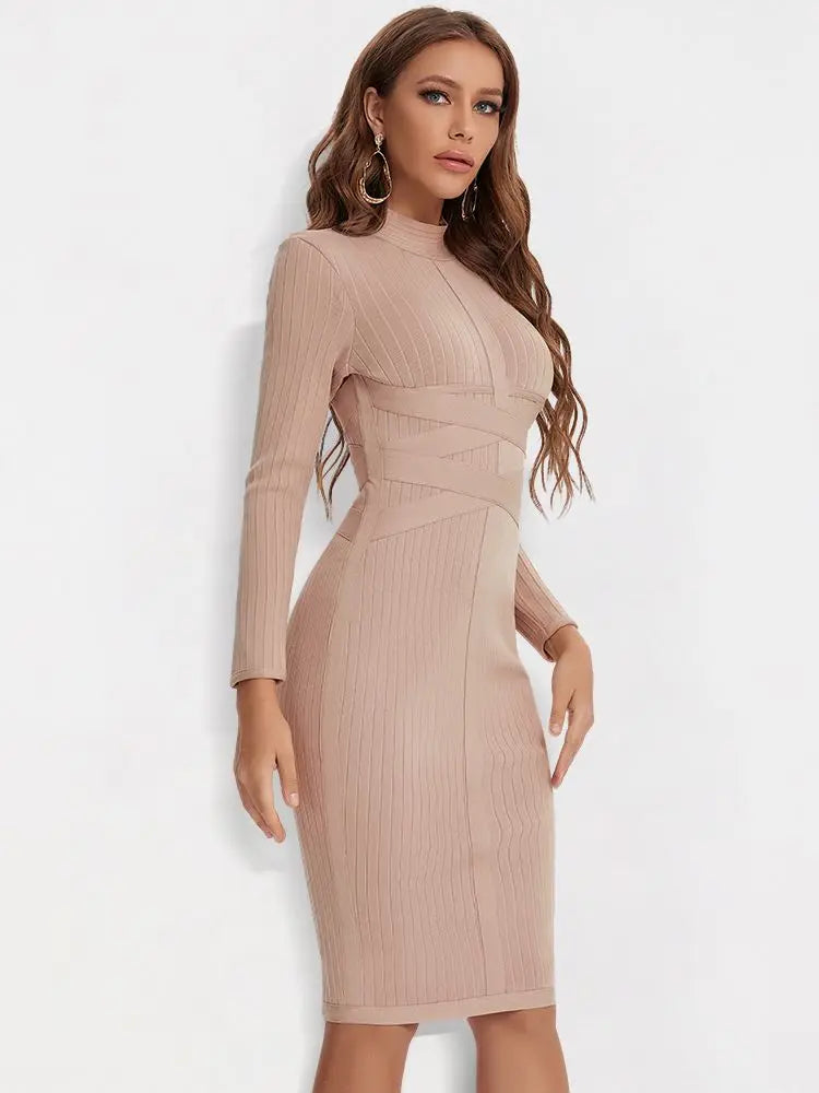 Turtleneck Bandage Dress VestiVogue