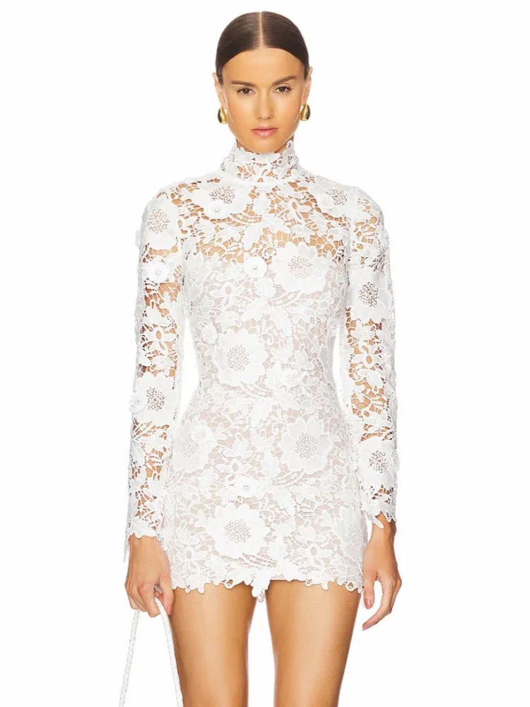 Lace Patchwork Bodycon Mini Dress VestiVogue