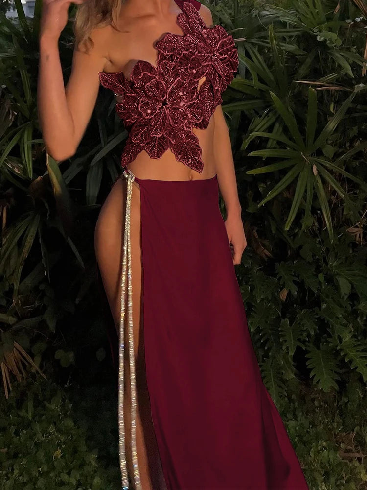 Asymmetrical Sexy Two-Piece Clubwear Set VestiVogue