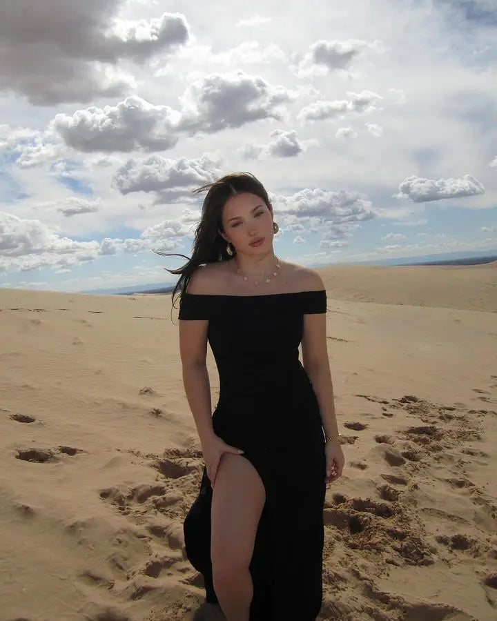 High Split One-Shoulder Dress VestiVogue