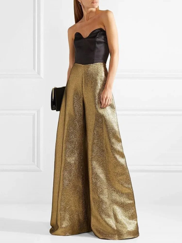 Sophisticated High Waist Wide Leg Trousers VestiVogue