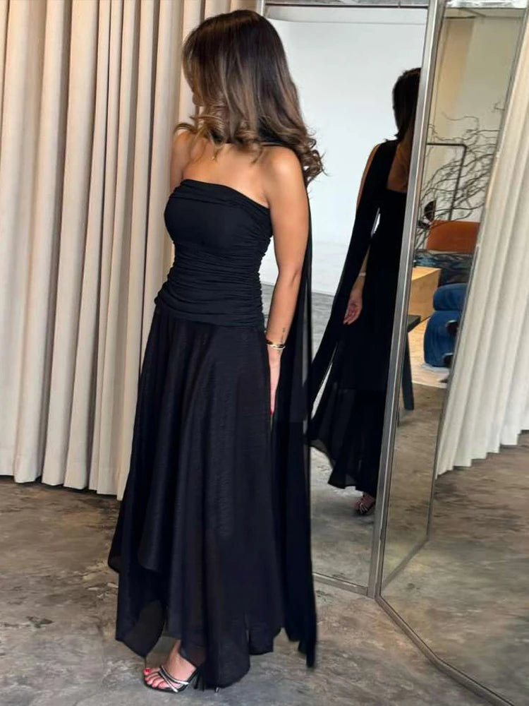 Strapless High Stretch Bodycon Dress VestiVogue black L