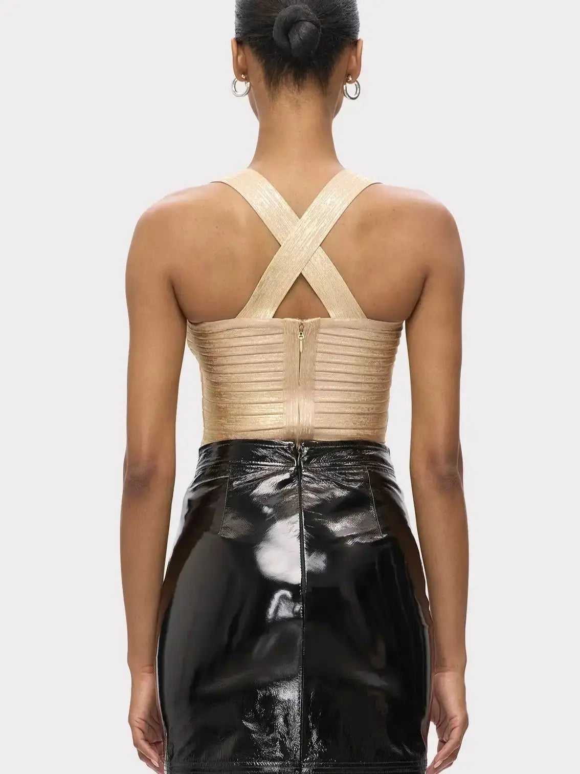 Gold Silver Bandage Tank Top VestiVogue