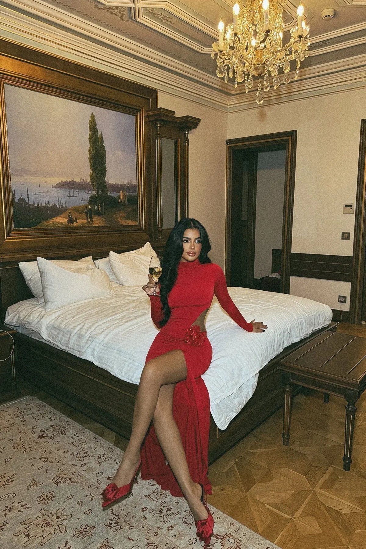 Elegant 3D Floral Bodycon Evening Dress VestiVogue