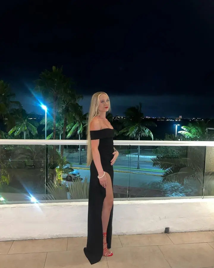 High Split One-Shoulder Dress VestiVogue