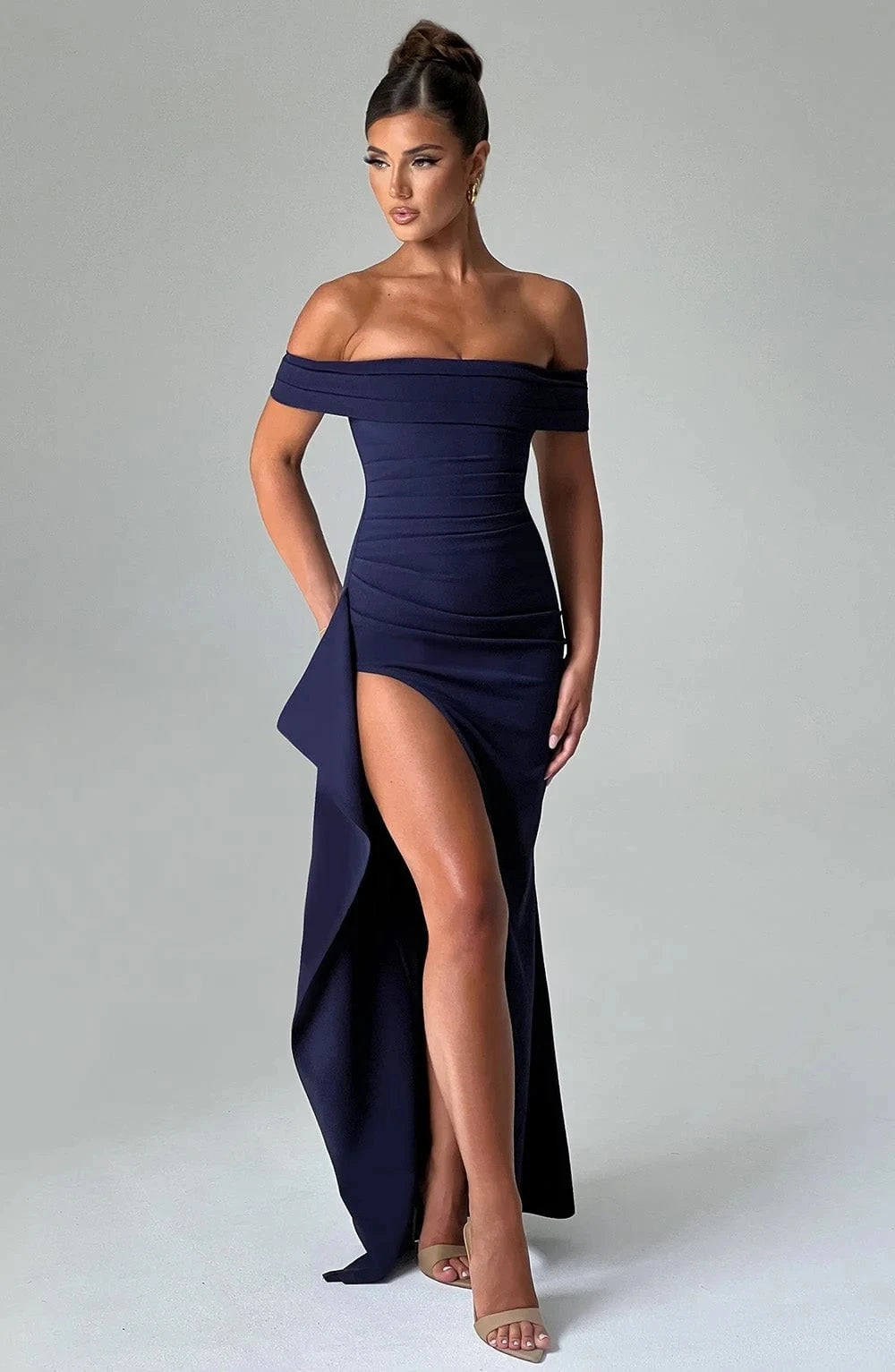 High Split One-Shoulder Dress