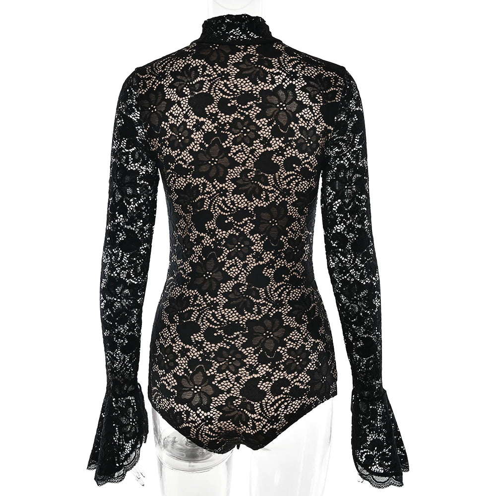 Lace Dream Long Sleeved Playsuit VestiVogue