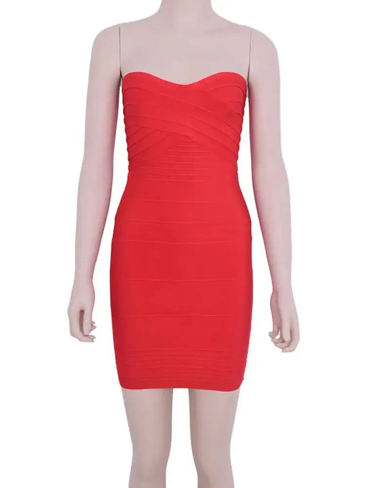 Strapless Knitted Bandage Mini Dress VestiVogue