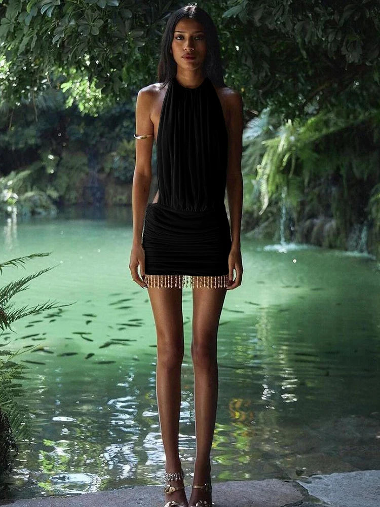 Halter Backless Mini Dress VestiVogue