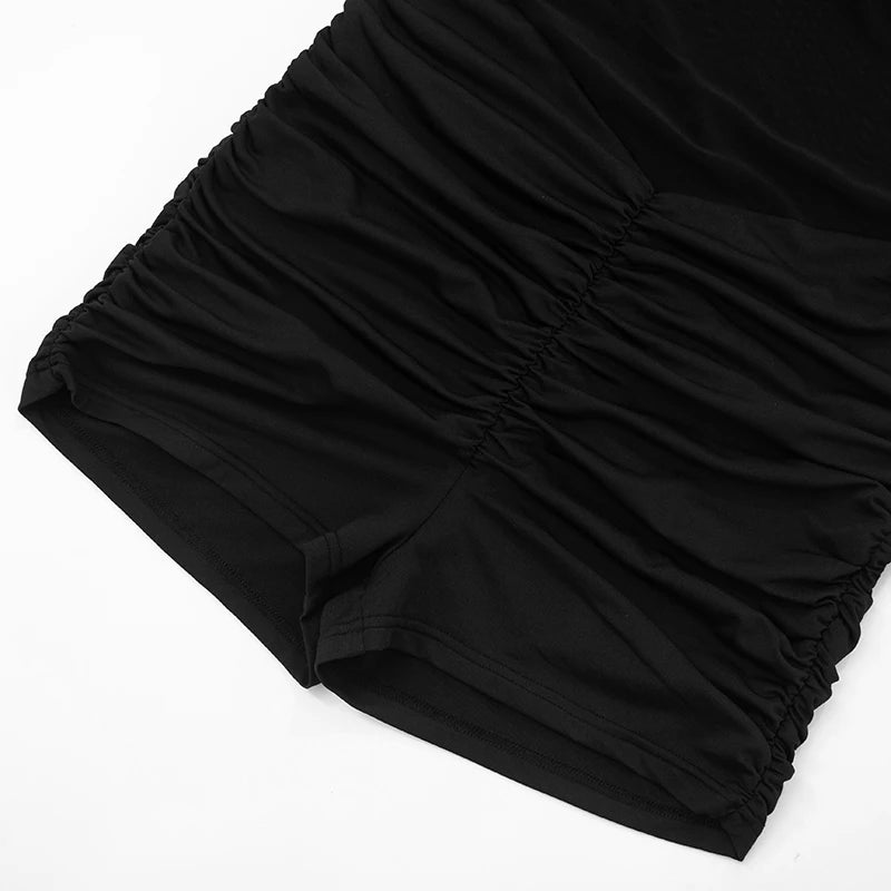 Sheer Mesh One-Shoulder Jumpsuit VestiVogue