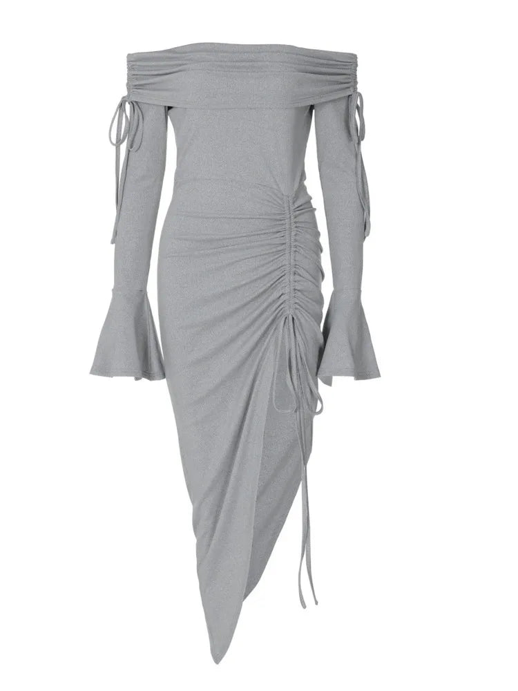 Elegant Lace-Up Sheath Dress VestiVogue