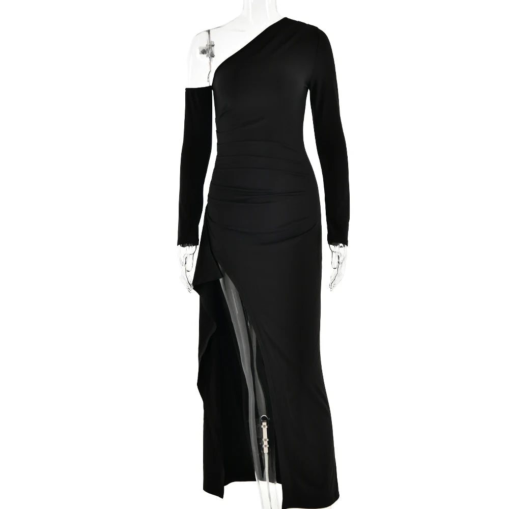 High Split Elegant Long Sleeve Evening Dress VestiVogue