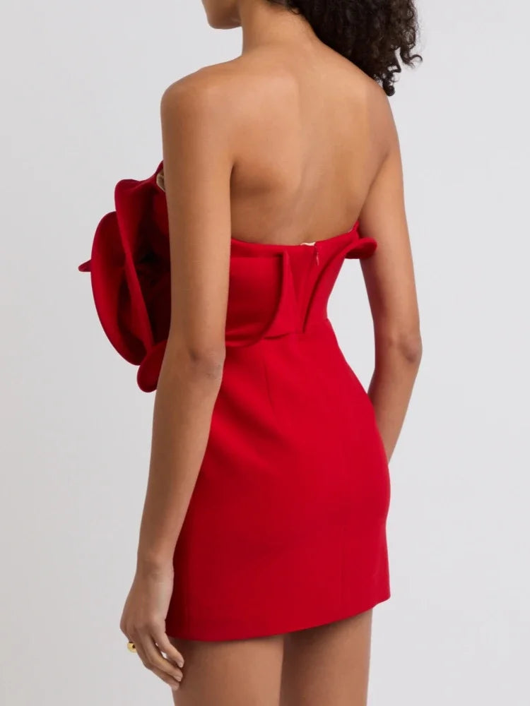 Floral Temptation Strapless Mini Dress VestiVogue