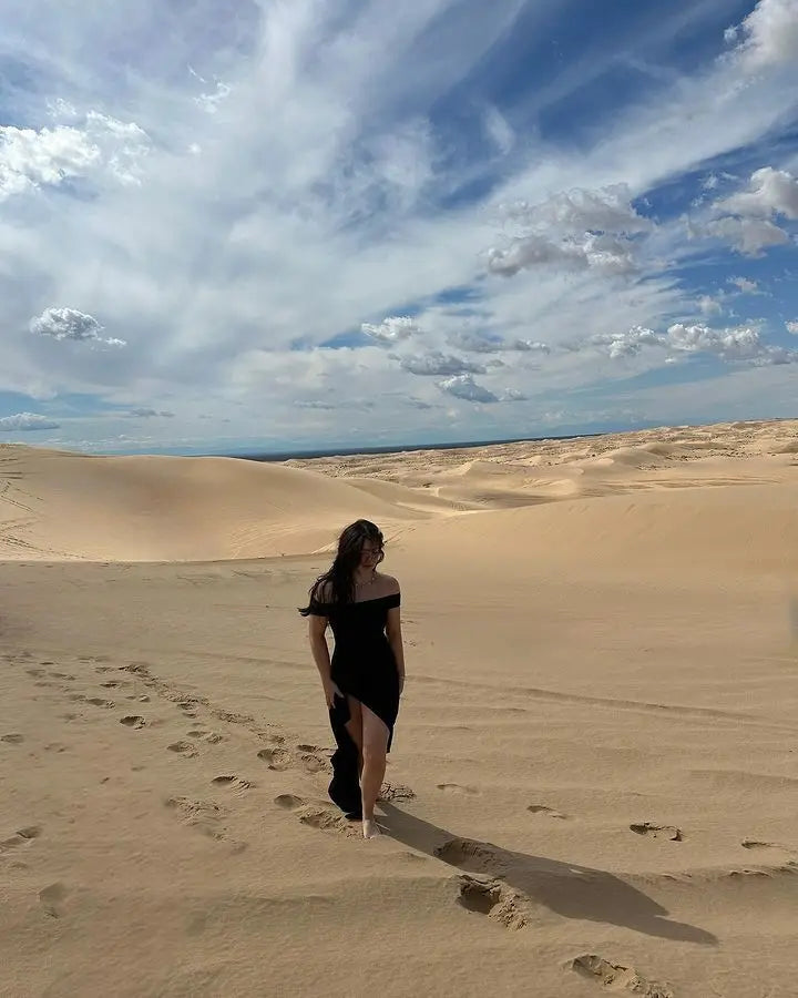 High Split One-Shoulder Dress VestiVogue