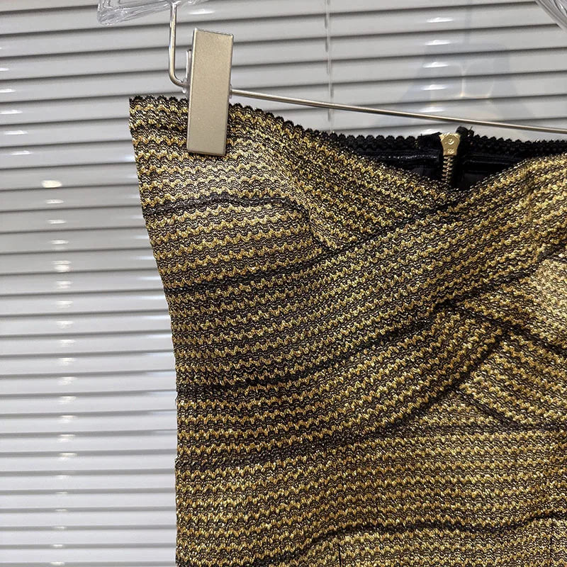 Backless Zipper Cross Strap Tank Top with Embroidered Mini Cake Skirt VestiVogue