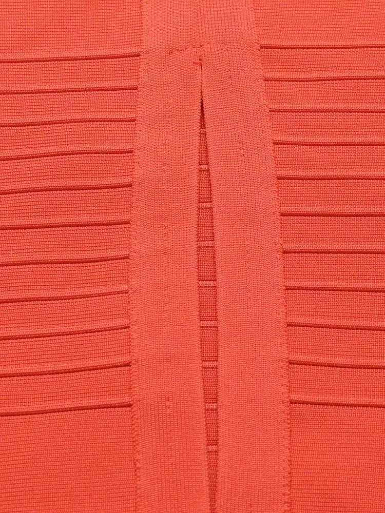 Luxury Red Bandage Dress with Ruffles VestiVogue