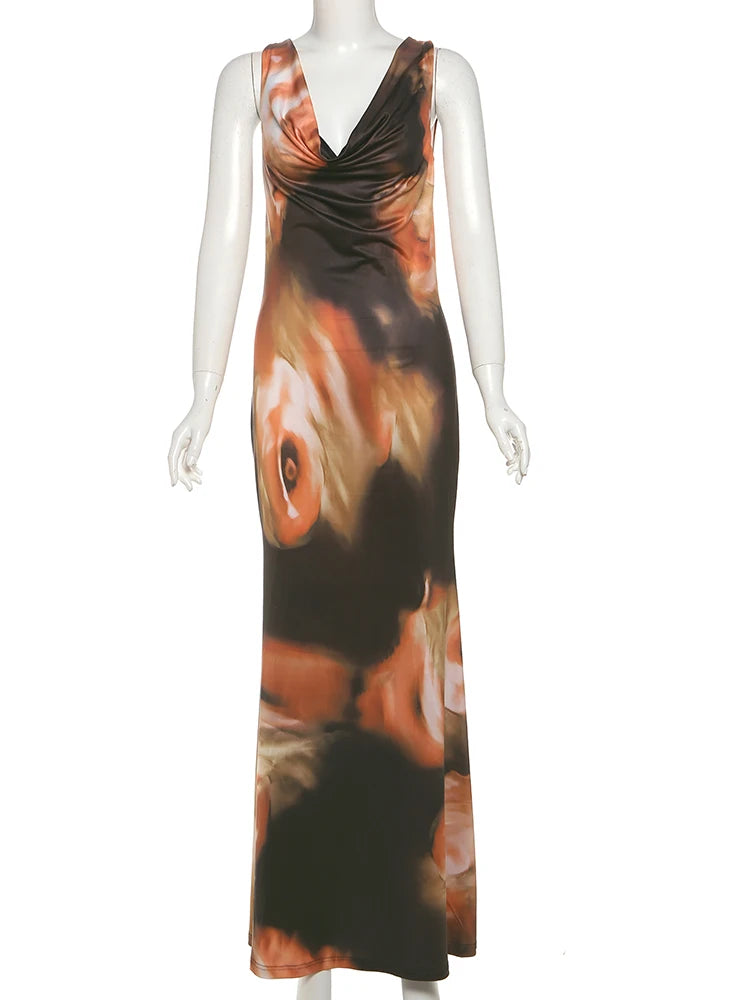 Gradient Elegance Sleeveless Swing Dress VestiVogue