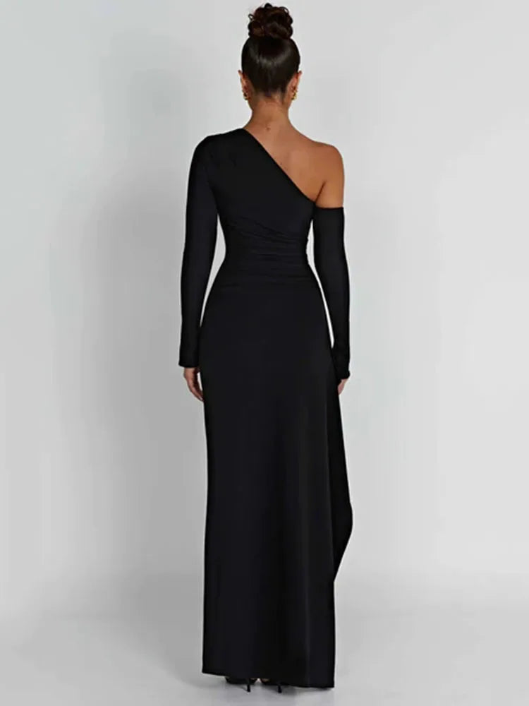 High Split Elegant Long Sleeve Evening Dress VestiVogue