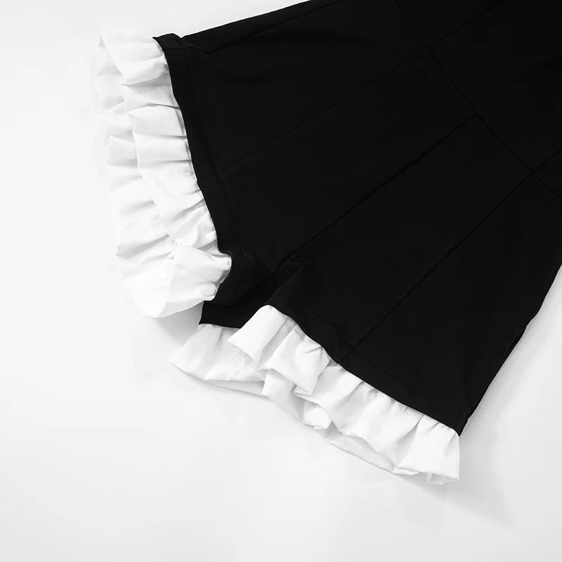 Vibrant Ruffle Backless Playsuit with Colour Patchwork VestiVogue