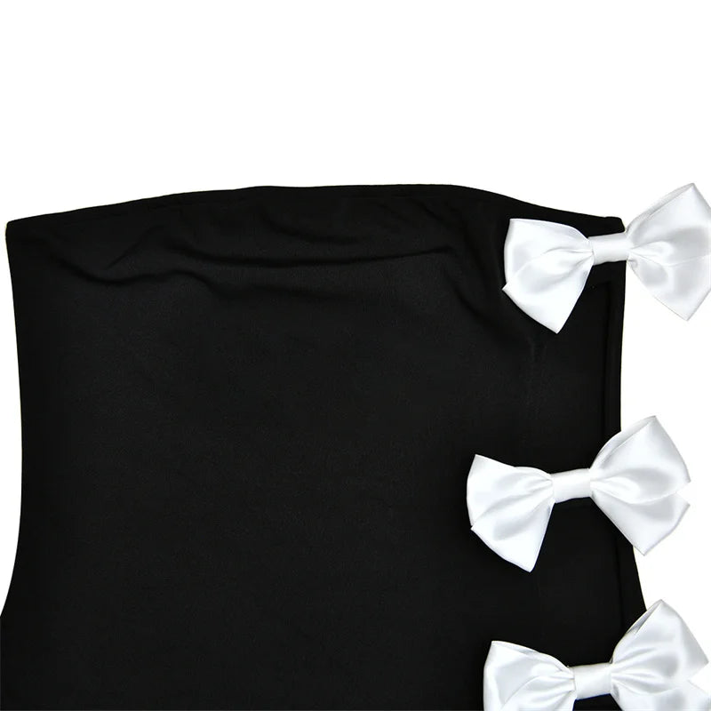 Strapless Bow Backless Maxi Dress VestiVogue