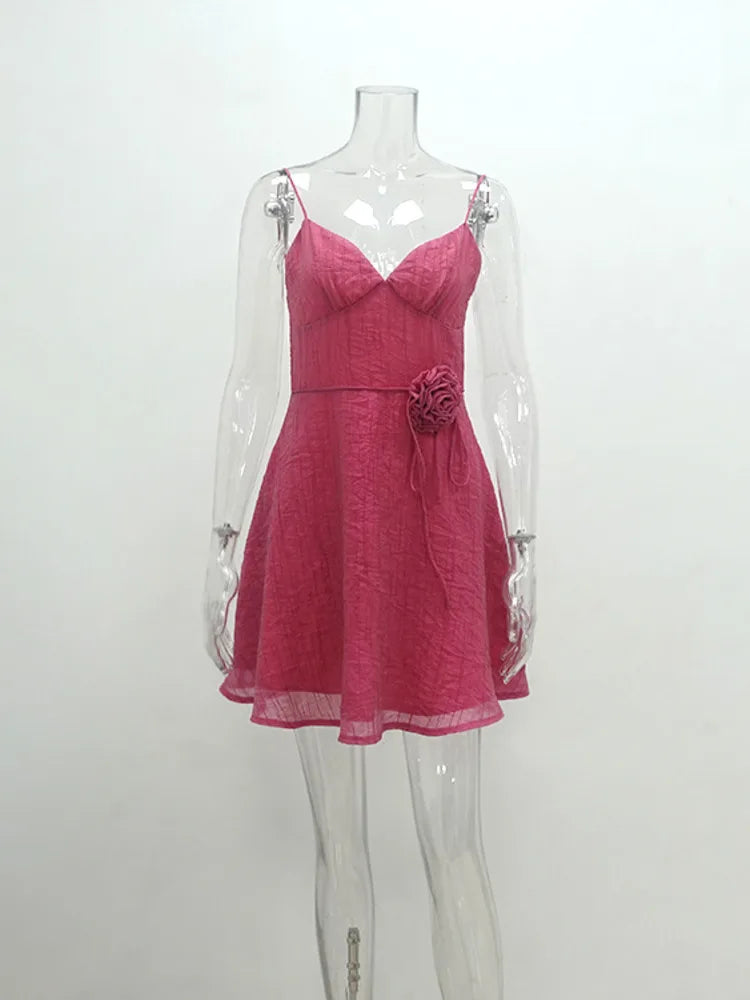 Floral Spaghetti Strap Backless Mini Dress VestiVogue