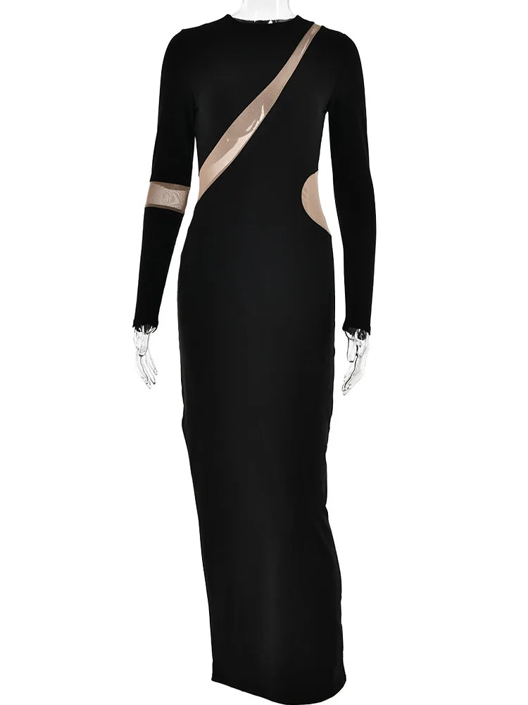 Hollow Out Irregular Split Midi Dress VestiVogue