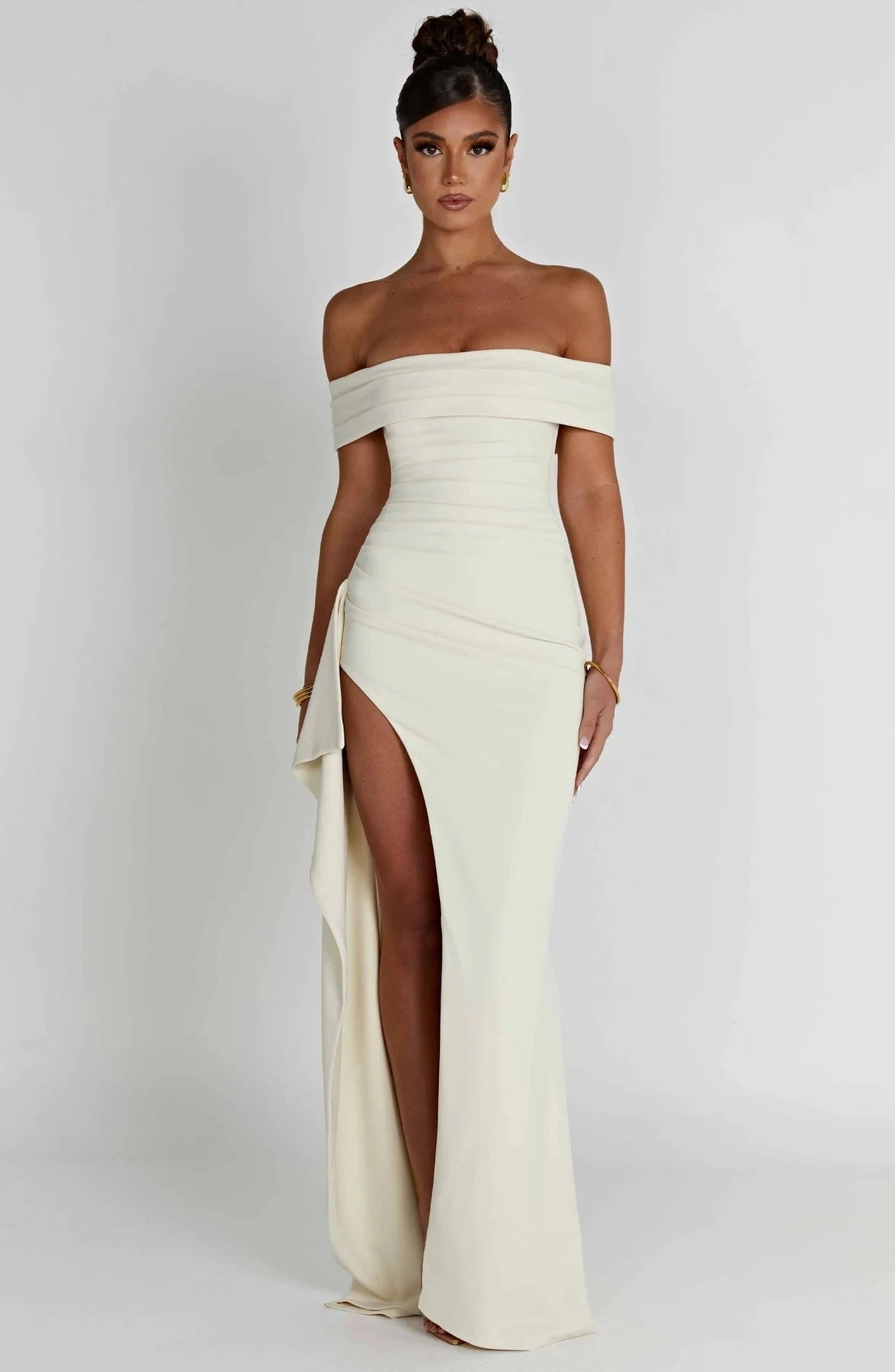 High Split One-Shoulder Dress VestiVogue