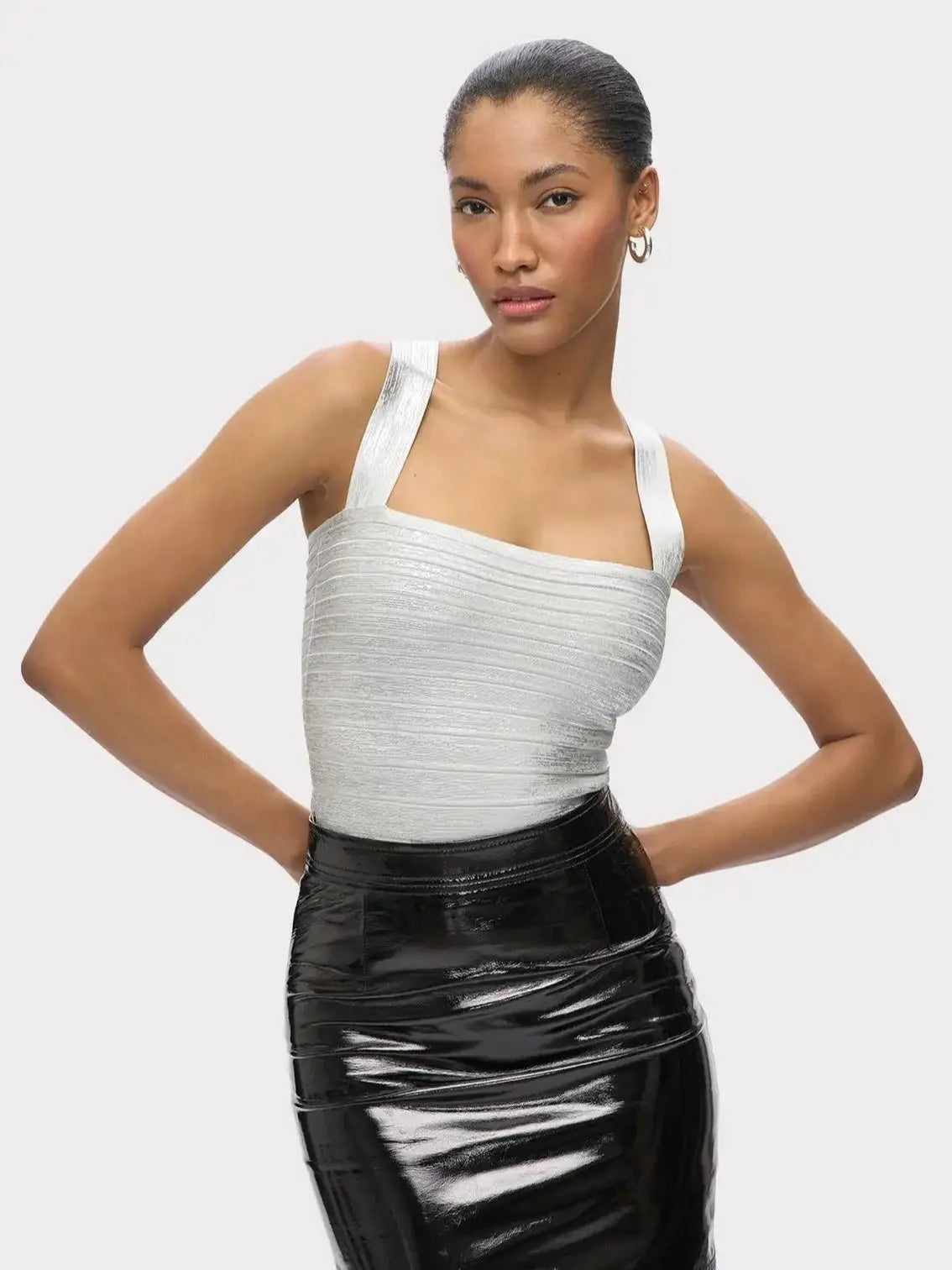 Gold Silver Bandage Tank Top VestiVogue