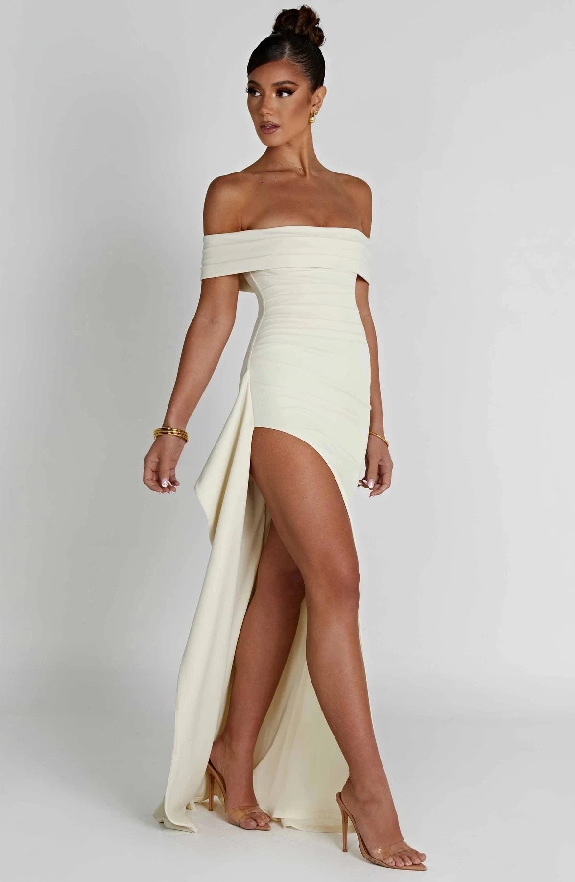 High Split One-Shoulder Dress