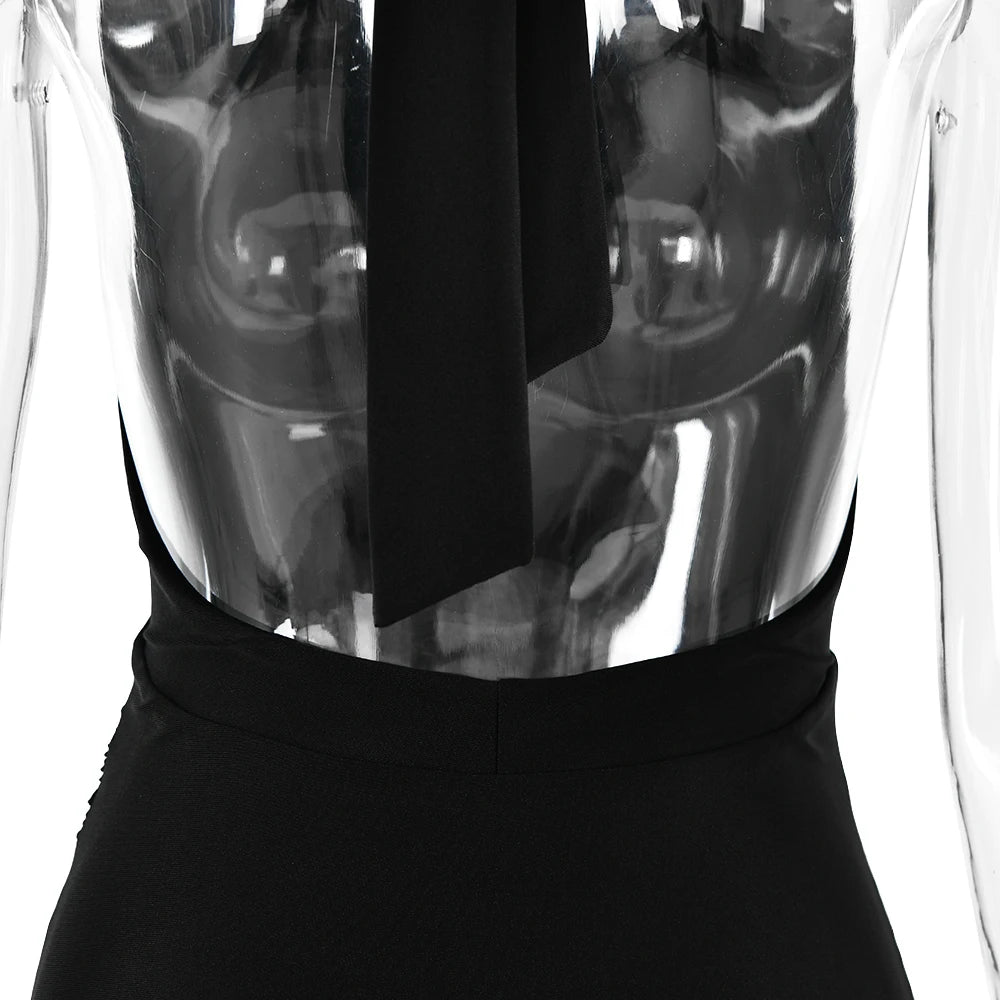 Satin V-Neck Split Evening Dress VestiVogue