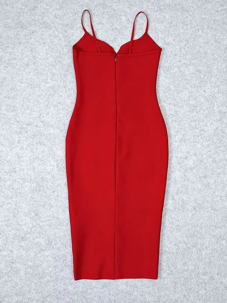 Wine Red Bodycon Evening Dress VestiVogue