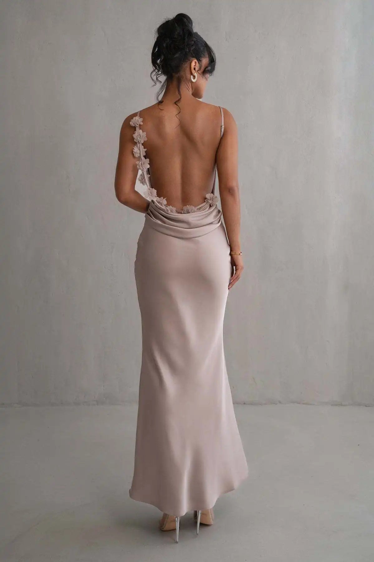 Bridesmaids Backless Flower Dress
