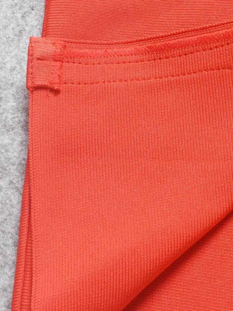 Luxury Red Bandage Dress with Ruffles VestiVogue