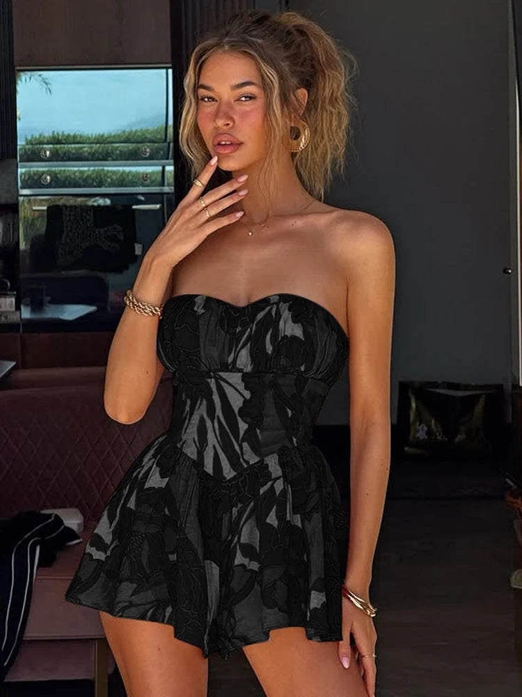 Colourful Backless Mini Dress VestiVogue black L