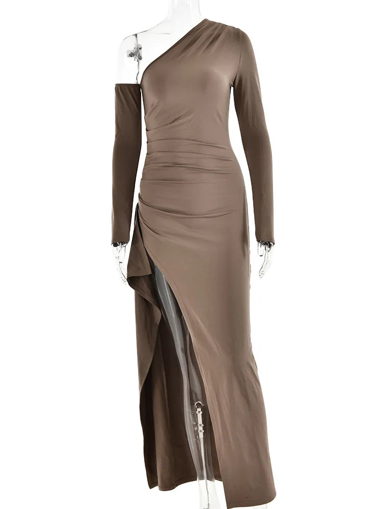 High Split Elegant Long Sleeve Evening Dress VestiVogue
