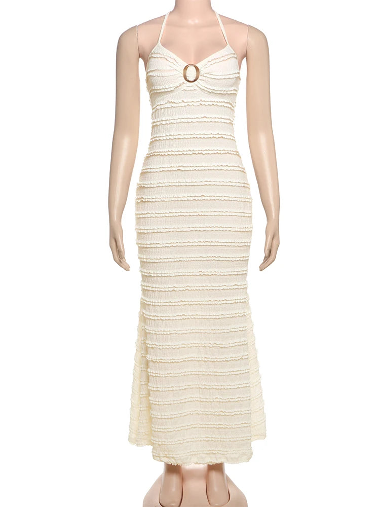 Elegant Bohemian Sleeveless Ankle-Length Dress VestiVogue